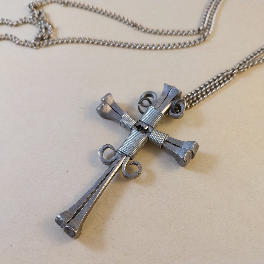 Silver Cross Pendant Necklace - Picture 9 of 9